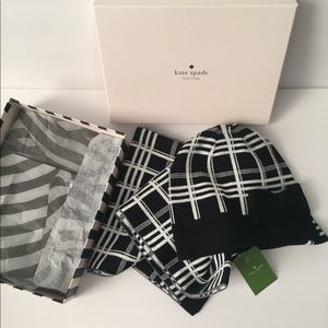 NWT Kate Spade Plaid Scarf & Beanie Box Set